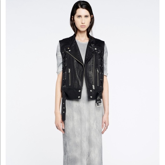 IRO Neo Leather Lace Up Vest size 36 - Picture 2 of 8